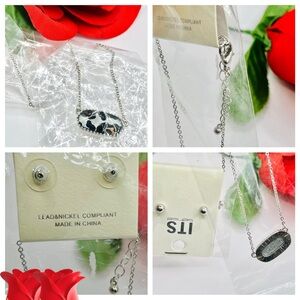 NEW Silver Tone Necklace And Earrings Set - ITS SENSE